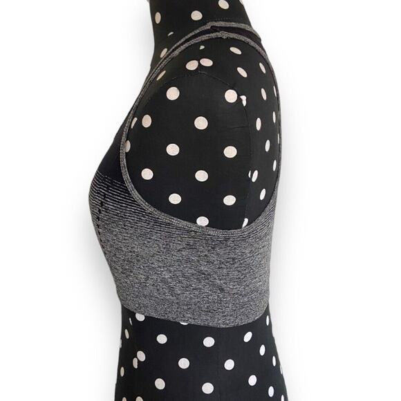 5/$35      Womens Sports Bra Black Gray Size Small Medium Striped Tank - Picture 5 of 5